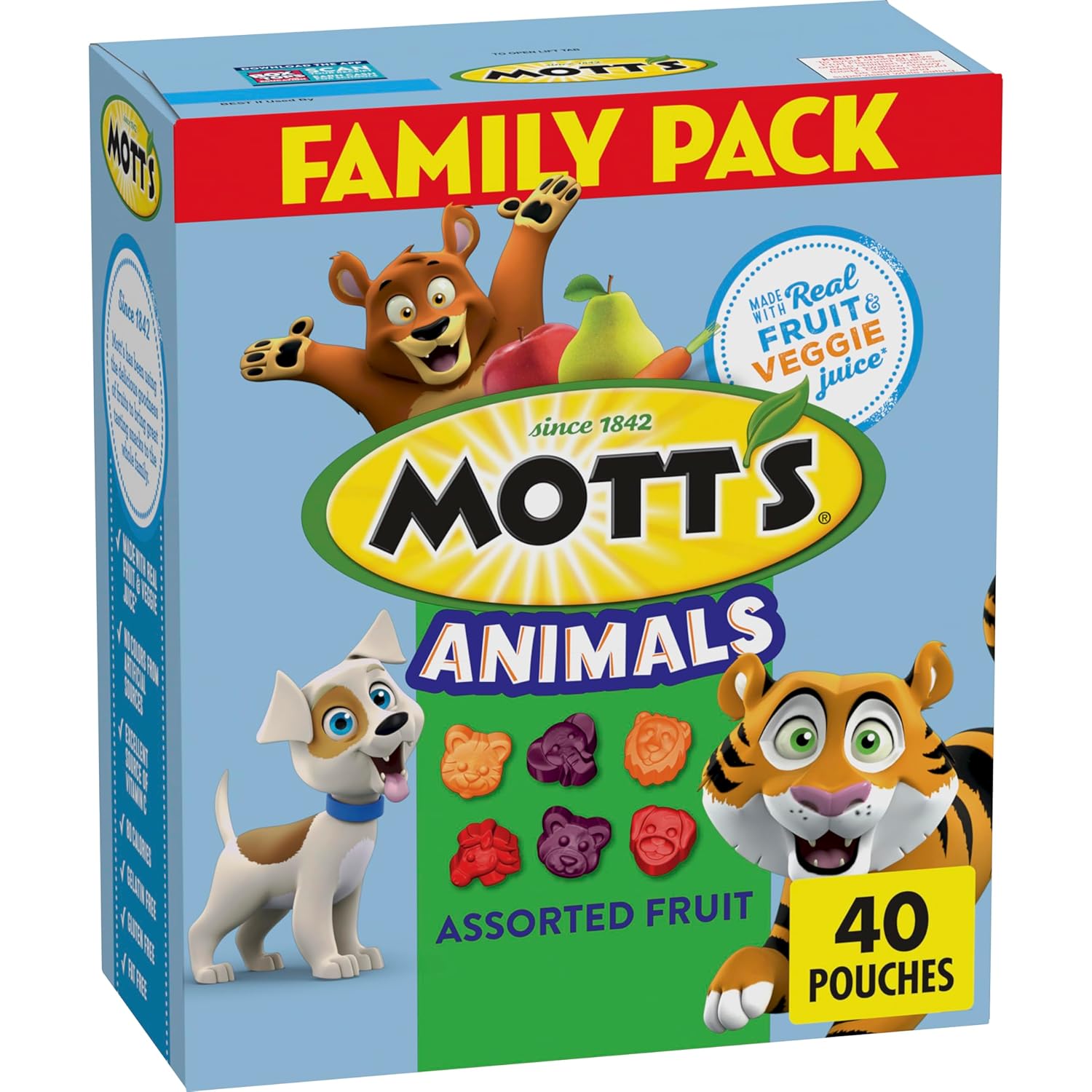 Mott'S Fruit Flavored Snacks, Animals Assorted Fruit, Gluten Free, 40 Ct