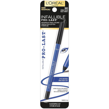 L'Oreal Paris Makeup Infallible Pro-Last Pencil Eyeliner, Waterproof And Smudge-Resistant, Glides On Easily To Create Any Look, Cobalt Blue, 0.042 Oz