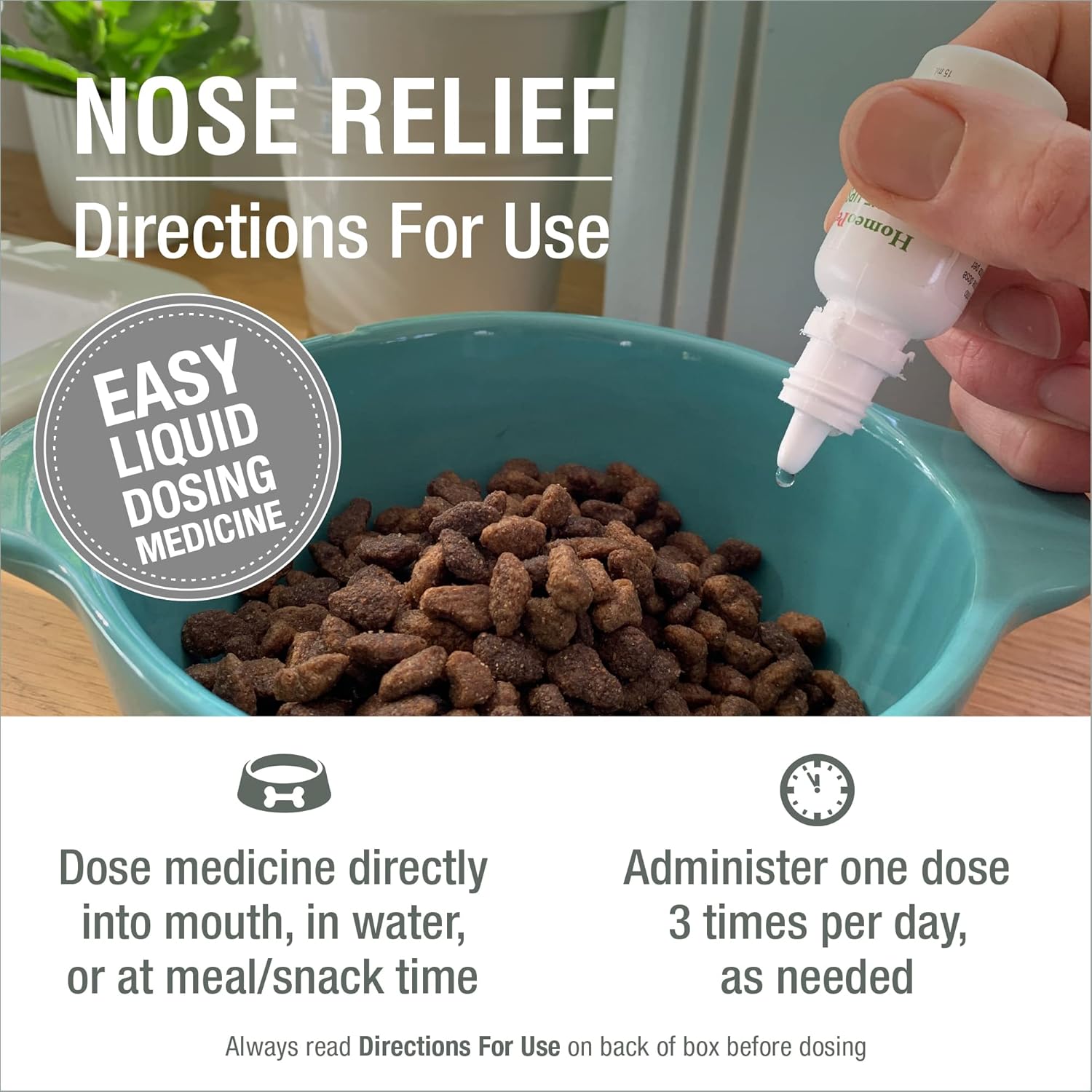 Homeopet Nose Relief, Safe And Natural Sinus Supplement For Cats, Dogs, And Other Small Animals, 15 Milliliters : Homeopet Nose Relief Cat : Pet Supplies