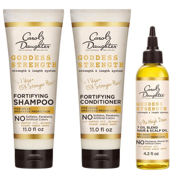 Carol'S Daughter Goddess Strength Hair Care Gift Set - Sulfate Free Shampoo And Conditioner With Scalp & Hair Treatment Oil – 3 Products