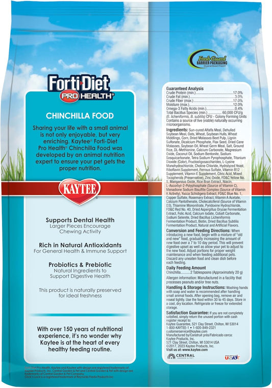 Kaytee Forti-Diet Pro Health Chinchilla Food 3Lb