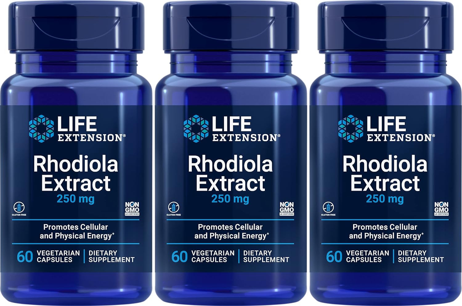 Life Extension - Rhodiola Extract (3% Rosavins) - 250 Mg - 60 Vcaps (Pack Of 3)