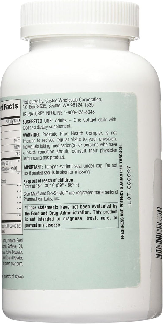Trunature Saw Palmetto Prostate Health Complex With Zinc, Lycopene And Pumpkin Seed, 250 Softgels