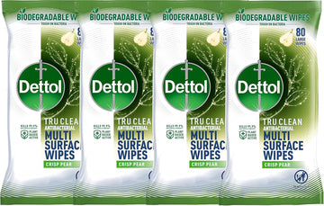 Dettol Tru Clean Crisp Pear Wipes 4X80S