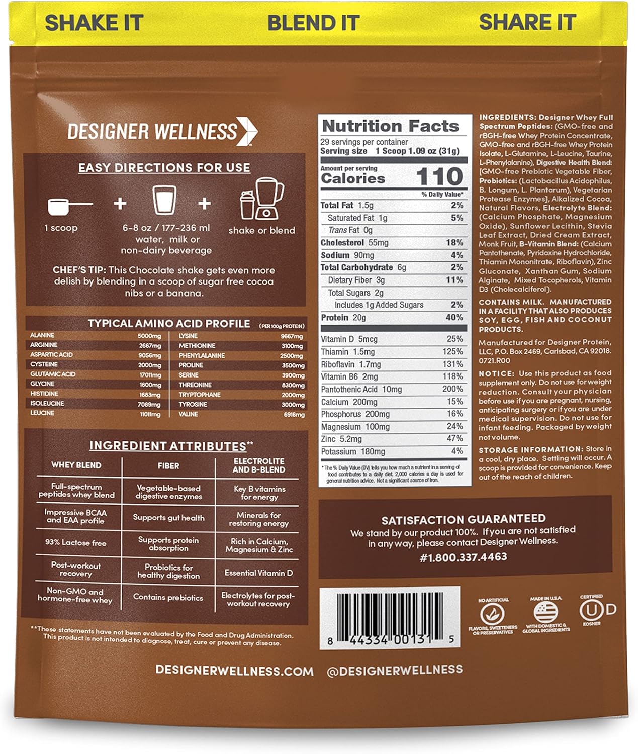 Designer Wellness, Designer Whey 2Lb French Vanilla And 2Lb Gourmet Chocolate Bundle : Health & Household