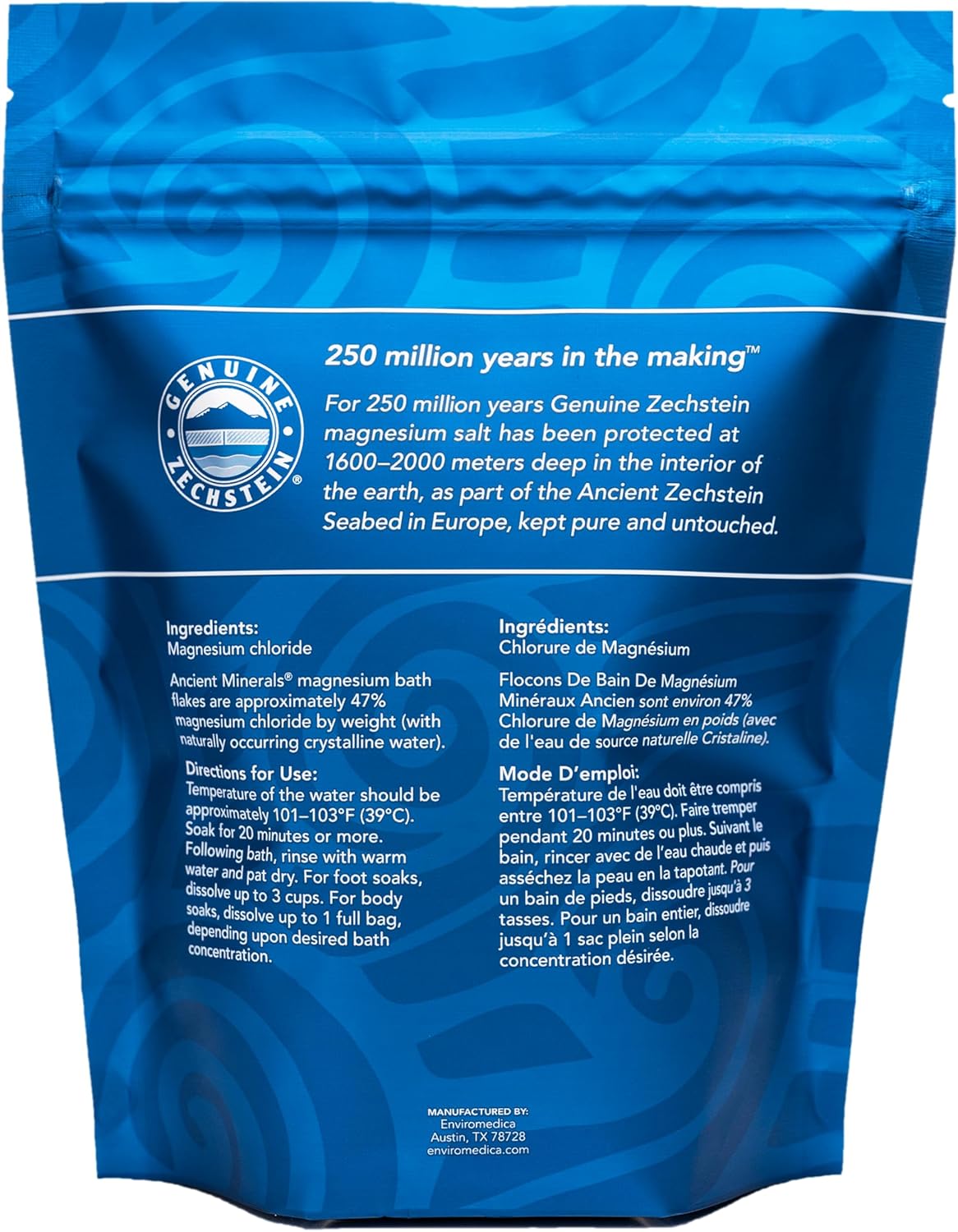 Ancient Minerals Magnesium Bath Flakes of Pure Genuine Zechstein Chloride - Resealable Magnesium Supplement Bag That Will Outperform Leading Epsom Salts 1.65 lbs : Beauty & Personal Care