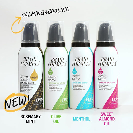 Ebin New York Lock'N Pomade Setting Mousse Moisturizing & Shine - Olive Oil (12.49Oz/ 354Ml)