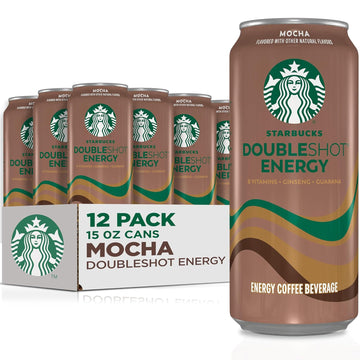 Starbucks Doubleshot Energy Drink Coffee Beverage, Mocha, Iced Coffee, 15 Fl Oz Cans (12 Pack) (Packaging May Vary)