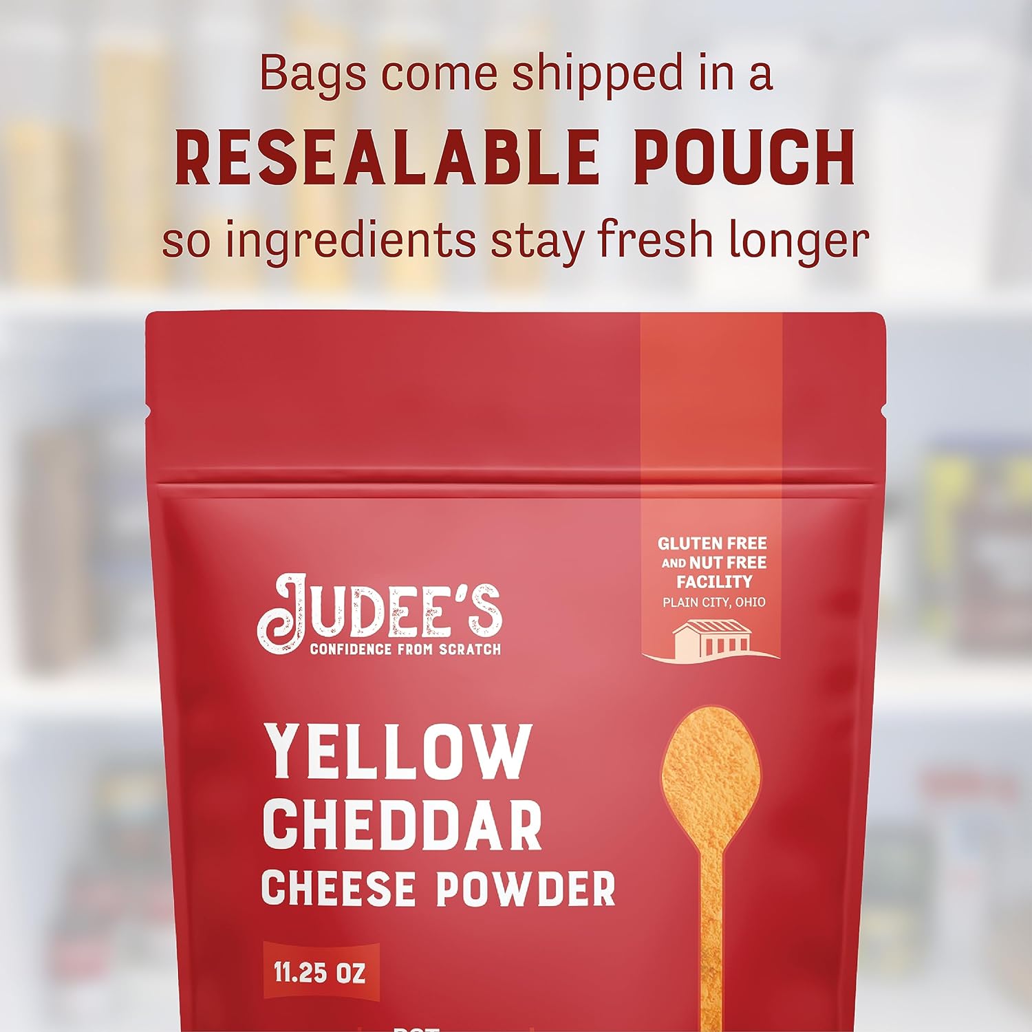 Judee’s Yellow Cheddar Cheese Powder 319g (11.25oz) - 100% Non-GMO, rBST Hormone-Free, Gluten-Free & Nut-Free - Made from Real Cheddar Cheese and Made in USA : Grocery & Gourmet Food