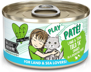 Weruva B.F.F. Play - Best Feline Friend Paté Lovers, Aw Yeah!, Lamb & Tuna Told Ya' With Lamb & Tuna, 2.8Oz Can (Pack Of 12)