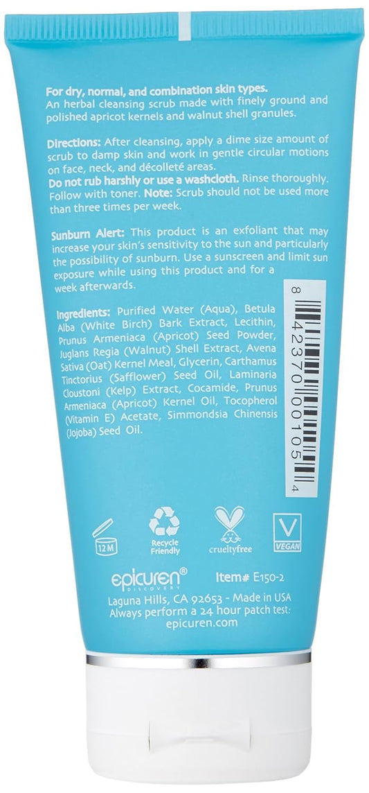 Epicuren Discovery Fine Herbal Facial Scrub Apricot, 2.5 Fl Oz : Beauty & Personal Care