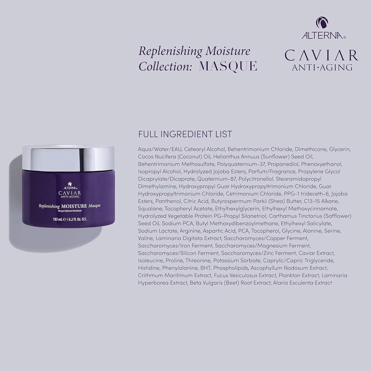 CAVIAR Anti-Aging Replenishing Moisture Hair Masque 6.2 oz | Replenishes Dry, Coarse, Damaged Hair | Controls Frizz and Smoothes Hair | Sulfate Free : Beauty & Personal Care