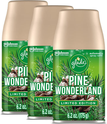 Glade Automatic Spray Refill, Air Freshener for Home and Bathroom, Pine Wonderland, 6.2 Oz, 3 Count