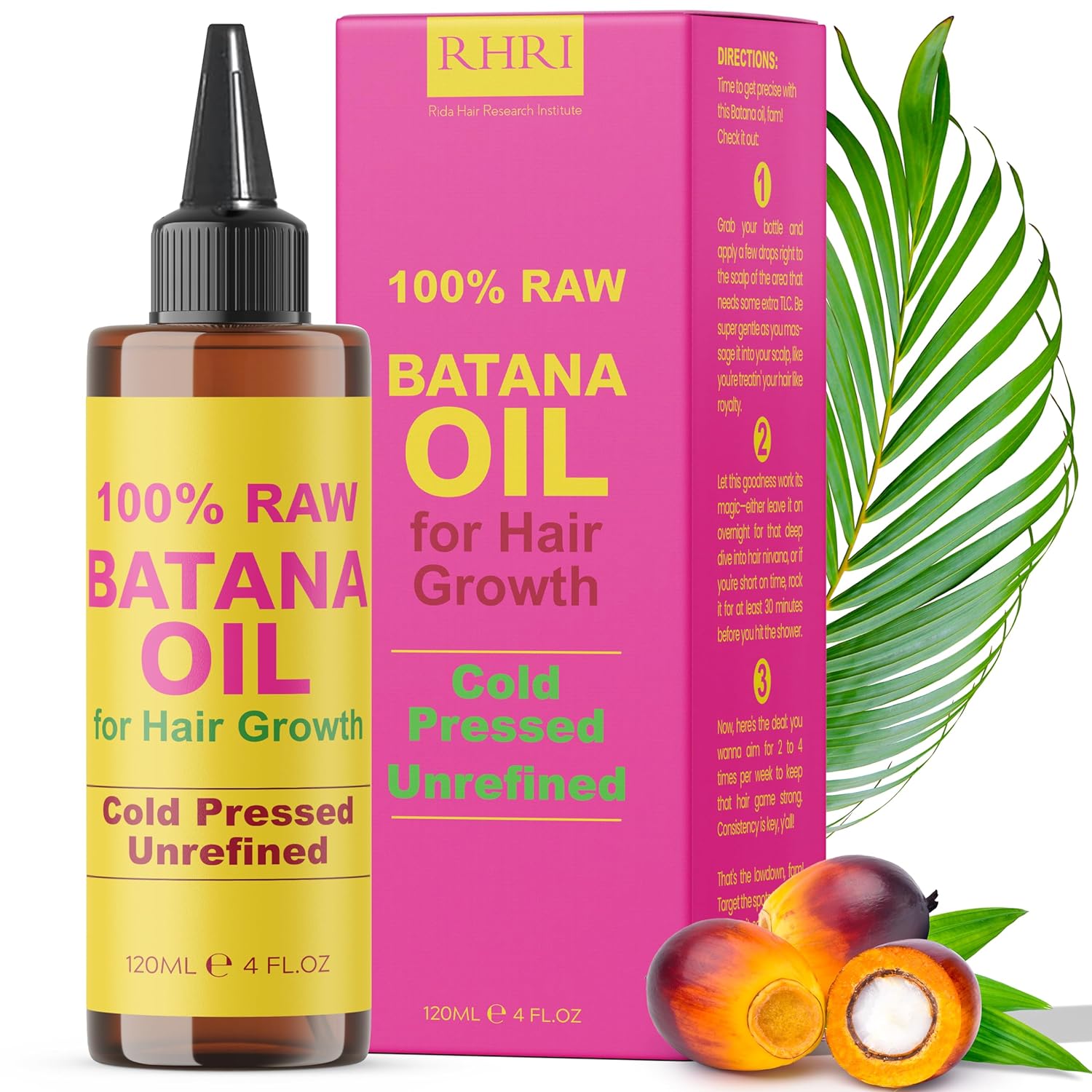 Batana Oil For Hair Growth | 100% Raw And Pure Hair Treatment | Cold Pressed & Chemical-Free For Curly Hair Growth For Men And Women | Tube Jar