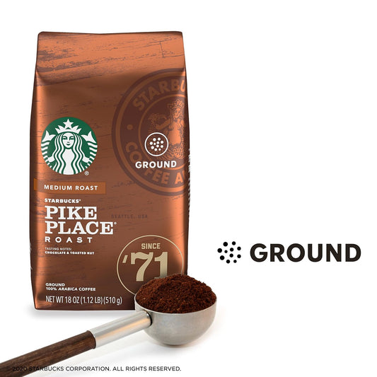 Starbucks Medium Roast Ground Coffee — Pike Place Roast — 100% Arabica — 1 bag