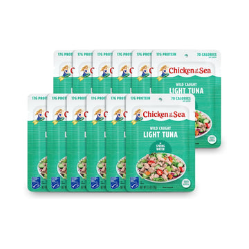 Chicken of the Sea Wild Caught Light Tuna in Spring Water, 2.5 oz. Packet (Box of 12)