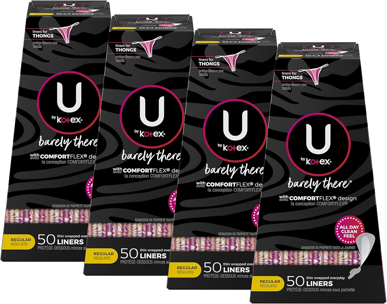 Kotex Barely There Thong Liners 50 Count (Pack of 4)