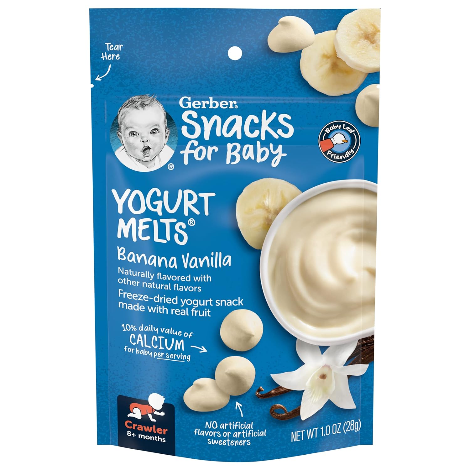 Gerber Baby Snacks Yogurt Melts, Banana Vanilla, 1 Ounce