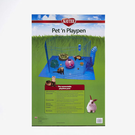 Kaytee Pet-N-Playpen With Mat For Pet Rabbits, Guinea Pigs, Ferrets Or Other Small Animals
