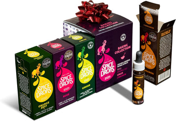 Holy Lama Spice Drops Extract - Tea Collection – Natural, Pure, Authentic Ingredients. Coffee, Tea, Herbal, Sweet, Dessert, Or Cooking, Baking Recipes 4 X 5Ml Cinnamon, Ginger, Chai, Lemongrass