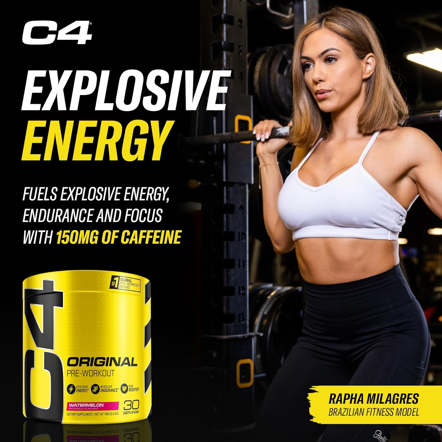 Cellucor C4 Original Pre Workout Powder Watermelon Sugar Free Preworkout Energy Supplement for Men & Women 150mg Caffeine + Beta Alanine + Creatine 30 Servings : Health & Household