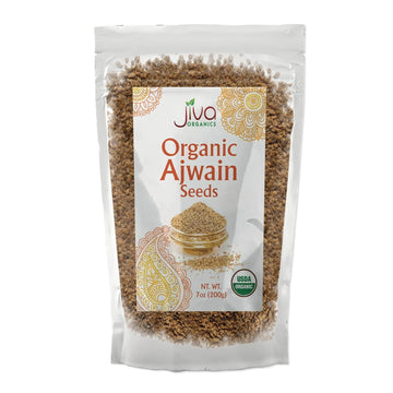 Jiva Organics Organic Ajwain Seeds 7 ounce Bag - Whole Carom Seed, Ajamo, 100% Natural & Non-GMO