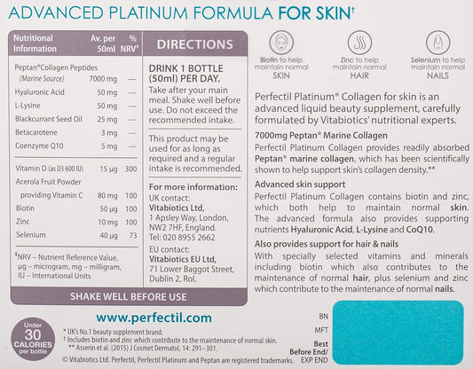 Perfectil by Vitabiotics Platinum Collagen Skin Drink 10 x 50ml