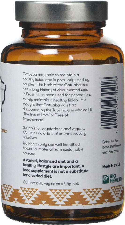 Rio Amazon 500 Mg Catuaba 5:1 Extract 90 Vegetarian Capsules, 320 G