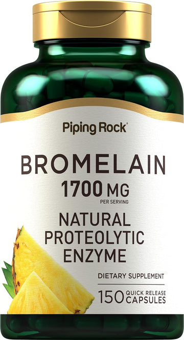 Piping Rock Bromelain Supplement | 1700 mg | 120 Capsules | Pineapple Enzyme | Non-GMO, Gluten Free