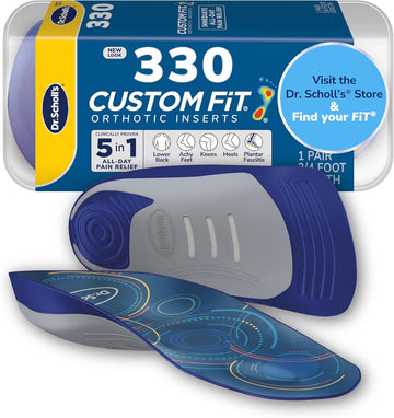 Dr. Scholl’S Custom Fit Orthotics 3/4 Length Inserts Cf 330, 5-In-1 All-Day Pain Relief For Feet, Lower Back, Knees, Heel & Plantar Fasciitis, Arch Support Shoe Insoles For Men Women, Fsa Hsa Eligible