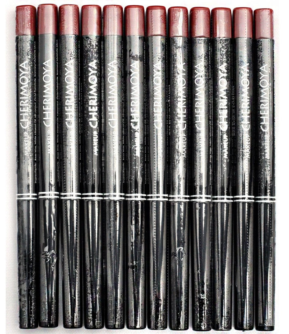 Makeup Cherimoya Retractable Waterproof Lip & Eye Liner Pencil Copper Built In Sharpener 12 Pieces : Beauty & Personal Care