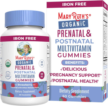 Prenatal Vitamins For Women By Maryruth'S | Usda Organic Prenatal Gummies | Postnatal Vitamins For Women Breastfeeding | Methylfolate 800 Mcg Dfe | Iodine | Vegan | Non Gmo | 30 Servings