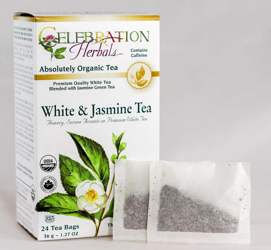 Celebration Herbals White & Jasmine Tea Organic 24 Bag, 0.02 Pound