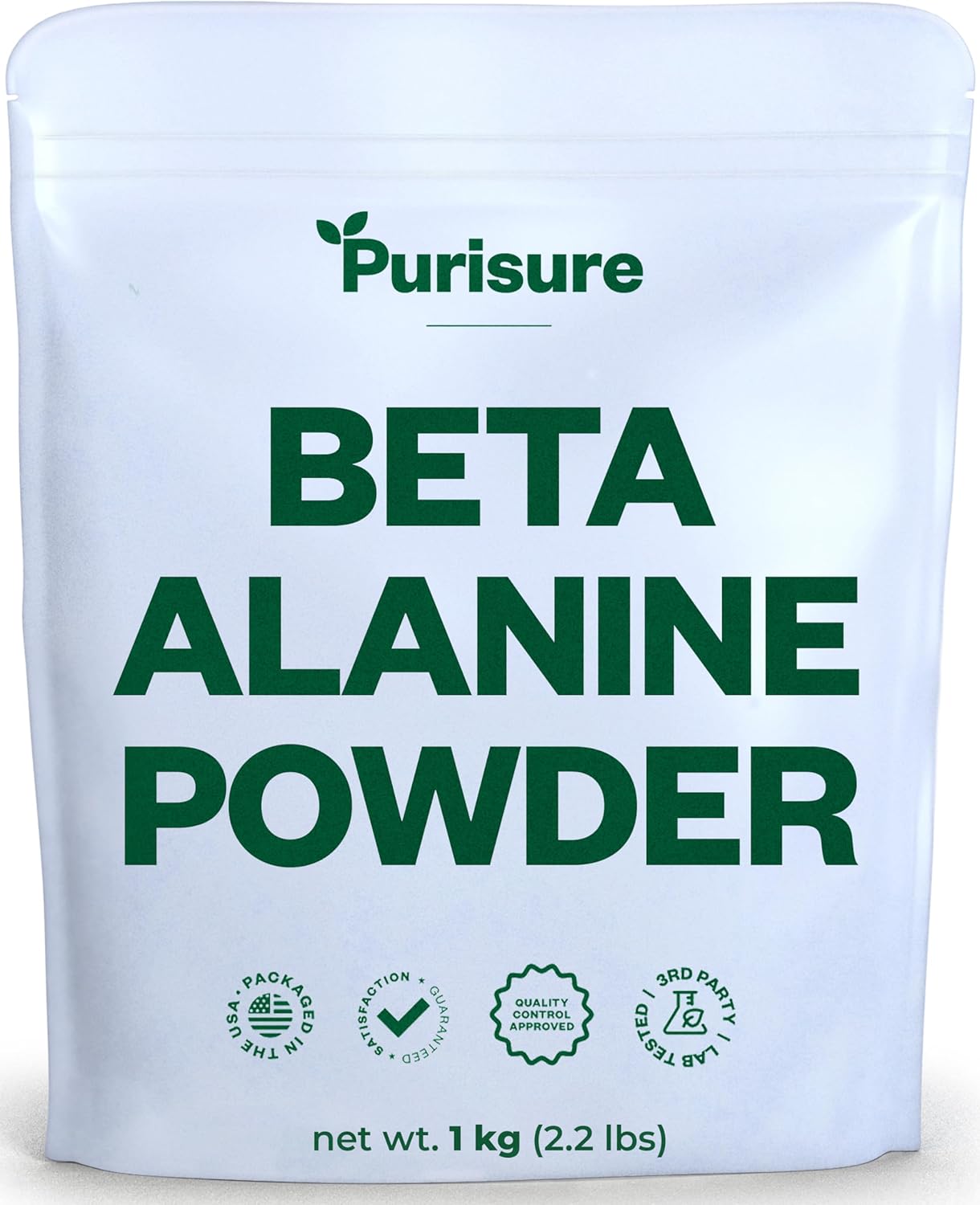 Purisure Beta Alanine Powder 1kg, Pure Beta Alanine Pre-Workout Supplement for Sustained Energy, Beta Alanine Pre Workout Powder for Men and Women, Alanine Supplement for Endurance, 1,334 Servings : Health & Household