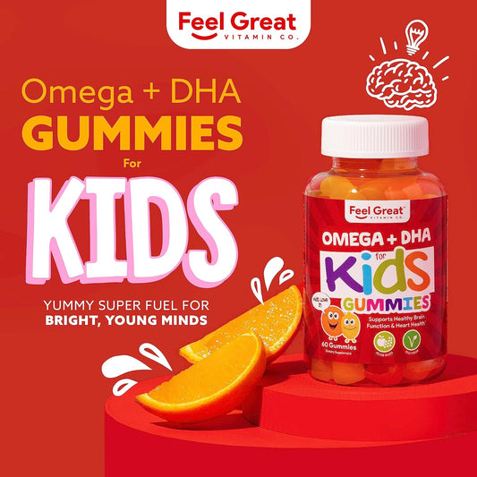 Feel Great Vitamin Co. Complete DHA Gummies for Kids | with Omega 3 6