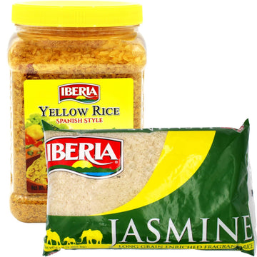 Iberia Spanish Style Yellow Rice (3.4 Lbs.) And Jasmine Rice (5 Lbs.) Bundle