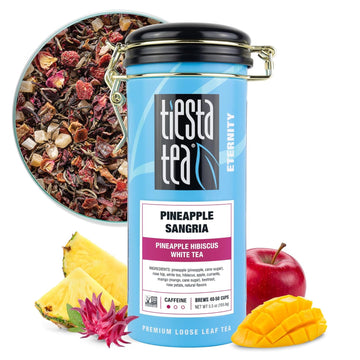 Tiesta Tea - Pineapple Sangria | Pineapple Hibiscus White Tea | Premium Loose Leaf Tea Blend | Low-Caffeinated Fruit Tea | Make Hot Or Iced Up & 50 Cups - 5.5 Oz Refillable Tin Can