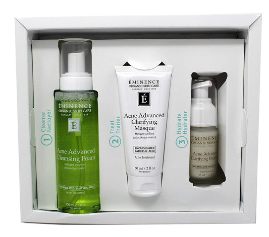 Eminence Organic Skincare Acne Advanced Treatment System, 3 Fl Oz, 3 Count : Beauty & Personal Care