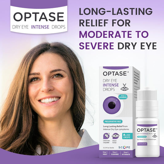 Optase Dry Eye Intense Drops - Preservative Free Eye Drops For Long Lasting Relief - Artificial Tears To Relieve Severe Dry Eye Symptoms - Multidose Bottle - Step 3 Hydrate - .33 Fl Oz, 300 Doses