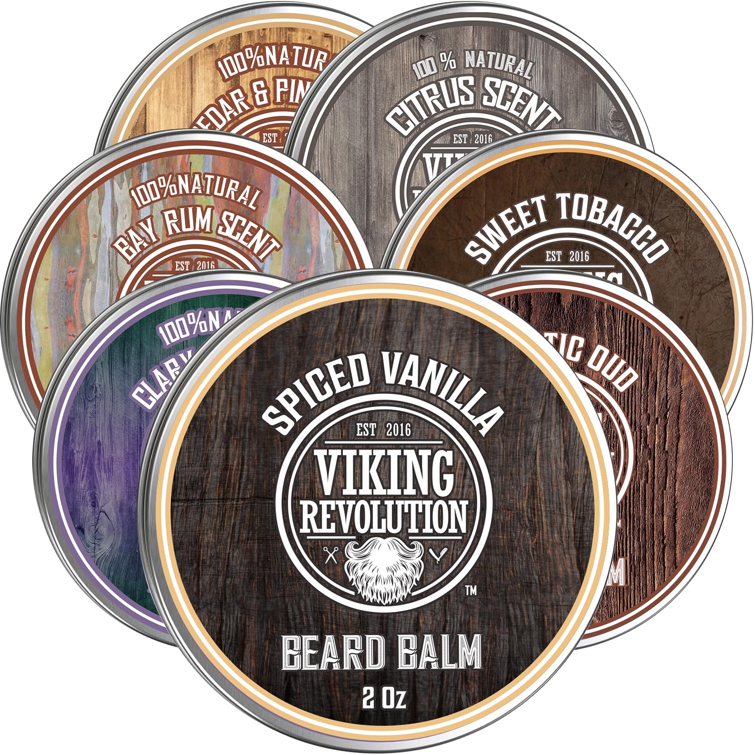 Viking Revolution Spiced Vanilla Beard Balm - Beard Butter With Argan Oil, Beard Softener For Men With Jojoba Oil - Beard Moisturizer For Men With Beeswax - Beard Wax For Men (2Oz, 1 Pack)