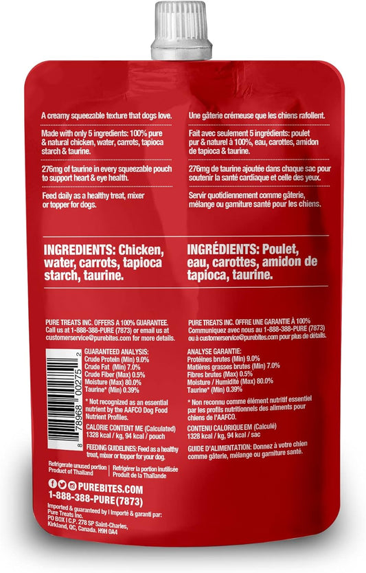 Purebites+ Heart & Eyes Squeezables For Dogs, Only 5 Ingredients, Case Of 15