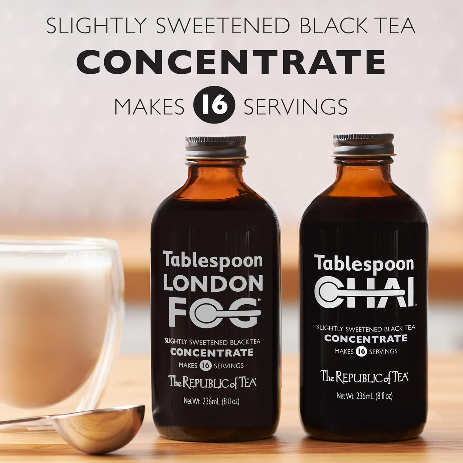 The Republic Of Tea – Tablespoon London Fog, Black Tea Concentrate, 8 Fl Oz -16 Servings