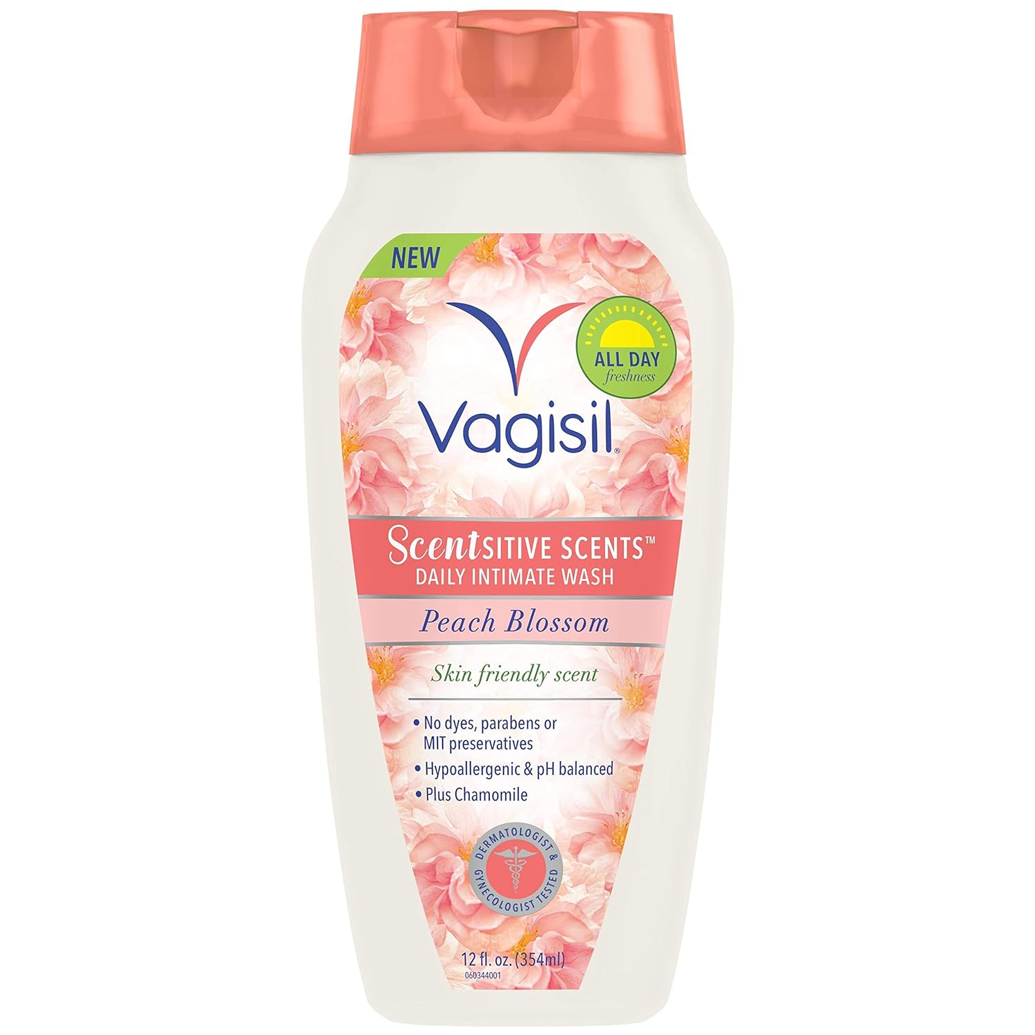 Vagisil Scentsitive Scents Daily Feminine Intimate Wash, Peach Blossom, 12 fl oz (Pack of 2)