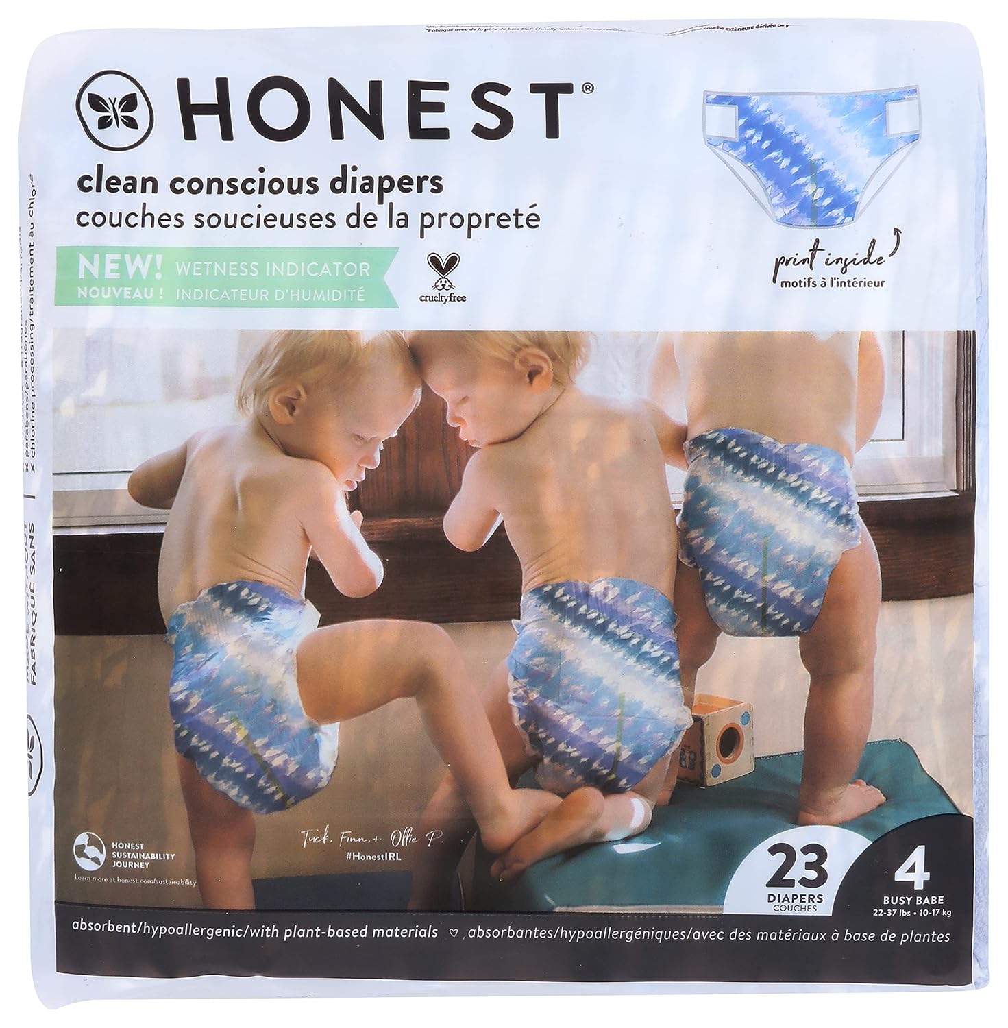 The Honest Company Size 4 Tie Dye Diapers 23 Count, 23 Ct