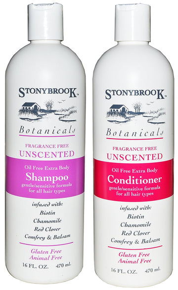 Stonybrook Botanicals Fragrance Free Unscented Shampoo And Conditioner Set : Beauty & Personal Care