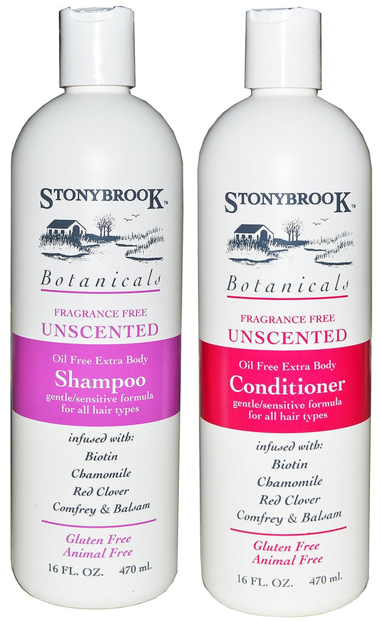Stonybrook Botanicals Fragrance Free Unscented Shampoo And Conditioner Set : Beauty & Personal Care