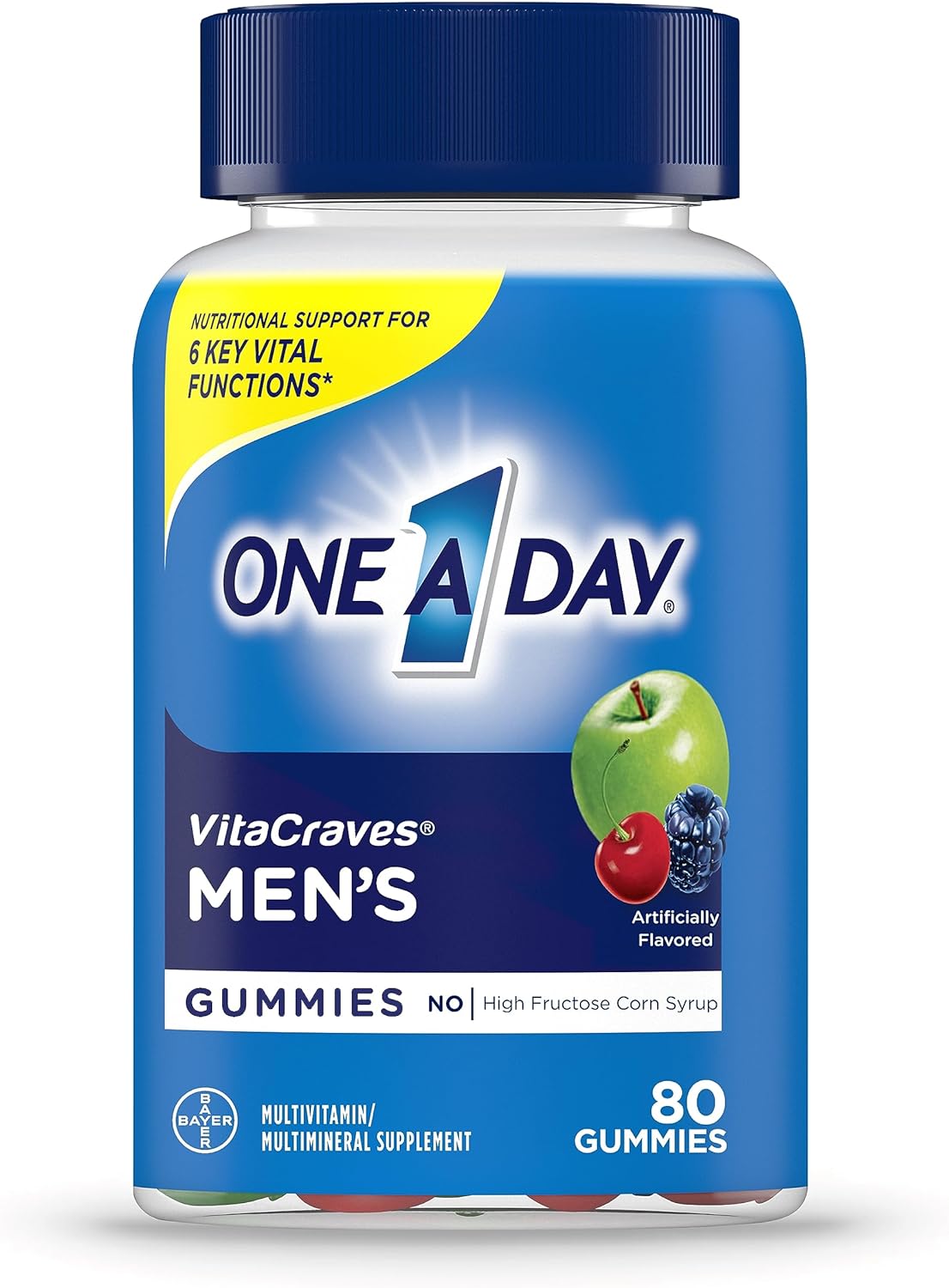 One A Day Mens Multivitamin Gummies, Multivitamin For Men With Vitamin A, C, D, E, Calcium & More To Support Healthy Muscle Function, Gummies, 80 Count