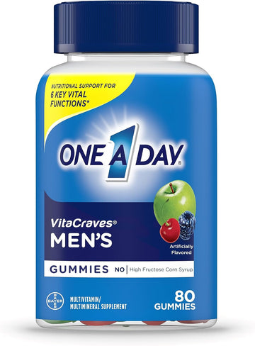 One A Day Mens Multivitamin Gummies, Multivitamin For Men With Vitamin A, C, D, E, Calcium & More To Support Healthy Muscle Function, Gummies, 80 Count