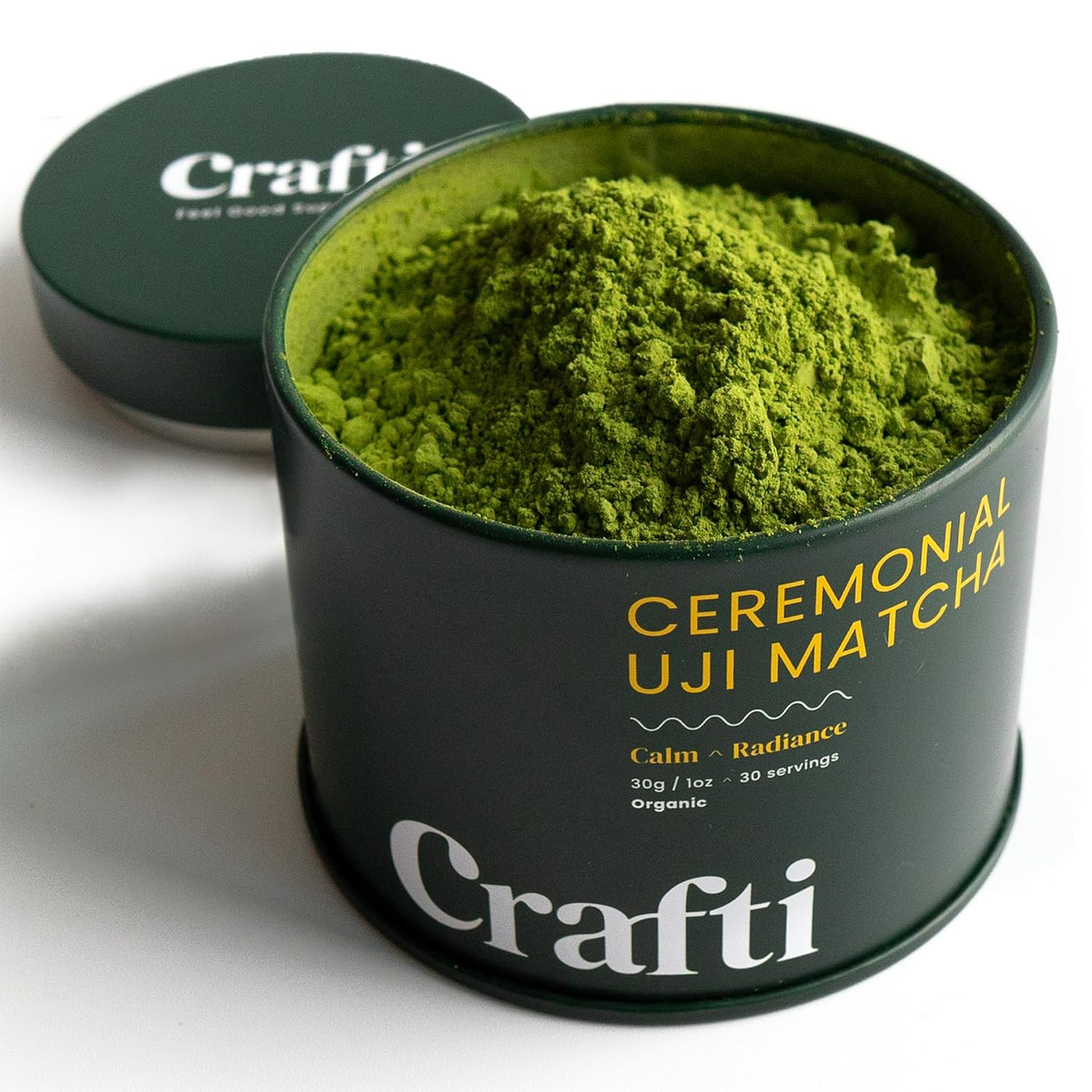 Crafti Ceremonial Grade Organic Matcha Powder (30G/1Oz), Sugar-Free Daily Matcha Green Tea From Kyoto Uji, For Calm Focus, Jitter-Free Energy And Barista-Grade Lattes (30 Servings)