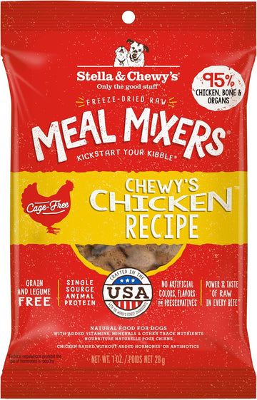 Stella & Chewy'S Freeze Dried Raw Chewy’S Chicken Meal Mixers – Dog Food Topper For Small & Large Breeds – Grain Free, Protein Rich Recipe – 1 Oz Bag